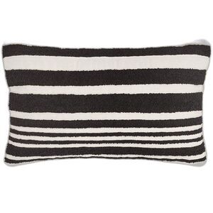 CRATE and BARREL Nautical Stripe Black White Accent Pillow 20 x 13 x 5 inches